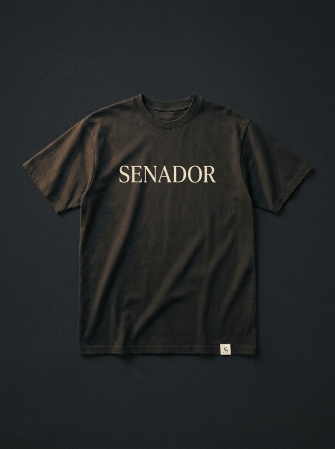 Playera Wordmark Senador — render de concepto